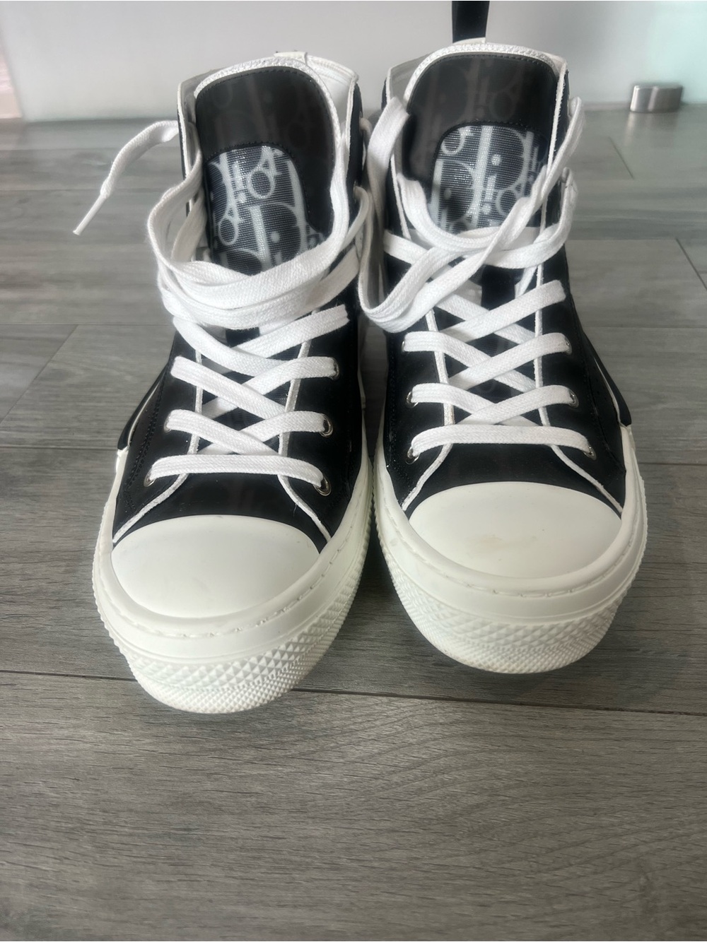 Dior Black and White High-Top Athletic Sneakers